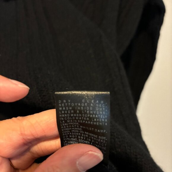 AllSaints Spitalfields Lambswool Angora V Neck Cable Sweater Black - Picture 7 of 10